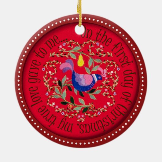 ナシ木のヤマウズラ セラミックオーナメント (裏面)