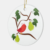 ナシ木のヤマウズラ セラミックオーナメント (左)