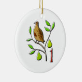 ナシ木のヤマウズラ セラミックオーナメント (右)