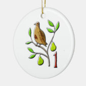 ナシ木のヤマウズラ セラミックオーナメント (左)