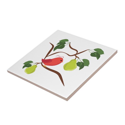 ナシ木のヤマウズラ タイル (側面)