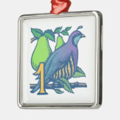 ナシ木のヤマウズラ メタルオーナメント (左)