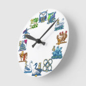 ナシ木のヤマウズラ ラウンド壁時計 (傾斜)