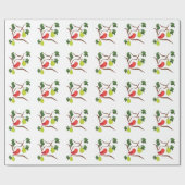 ナシ木のヤマウズラ ラッピングペーパー (フラット)