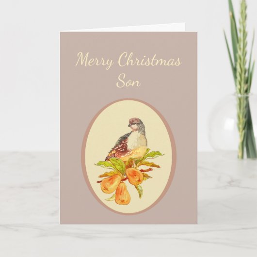 ナシ木の息子のメリークリスマスのヤマウズラ シーズンカード (正面)