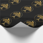 ナシ木の金ゴールドのヤマウズラ ラッピングペーパー (角)