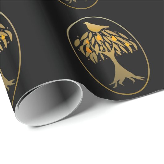 ナシ木の金ゴールドのヤマウズラ ラッピングペーパー (ロールコーナー)