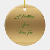 ナシ木の金ゴールドの装飾のヤマウズラ セラミックオーナメント (裏面)