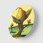 ナシ木 ラウンド壁時計 (傾斜)