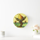 ナシ木 ラウンド壁時計 (ホーム)