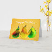 ナシ水色グリーンフルーツカード カード (黄色い花)