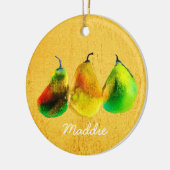 ナシ水色グリーンフルーツセラミックオーナメント セラミックオーナメント (左)