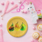 ナシ水色グリーンフルーツ紙プレート ペーパープレート (パーティー)