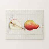 ナシ(Pyrus Communis)フルーツウォーター絵画カラー ジグソーパズル (横)