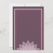 ナスおよび赤面のピンクの花の結婚式 招待状 (裏面)