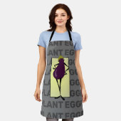 ナスお洒落キャラクターイラストレーションエプロン エプロン (着用した状態)
