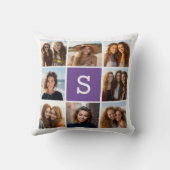 ナスとホワイトフォトコラージュカスタムモノグラム クッション (裏面)