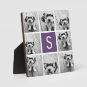 ナスとホワイトフォトコラージュカスタムモノグラム フォトプラーク (正面)