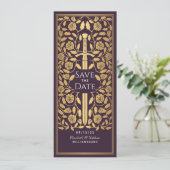 ナスのような紫の宮廷剣 Save the Date 招待状 (スタンド正面)