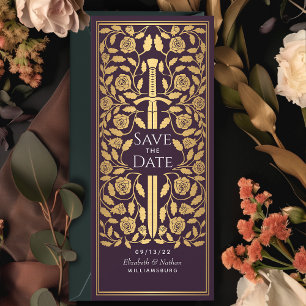 ナスのような紫の宮廷剣 Save the Date 招待状