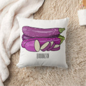 ナスのイラストレーション クッション (ブランケット)