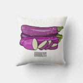 ナスのイラストレーション クッション (裏面)