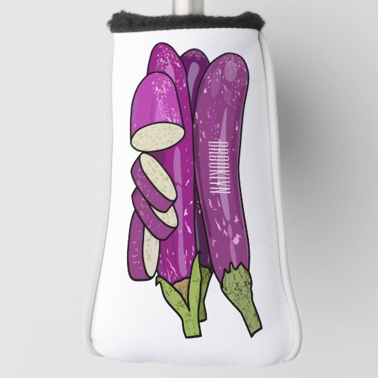 ナスのイラストレーション ゴルフヘッドカバー (回転90)