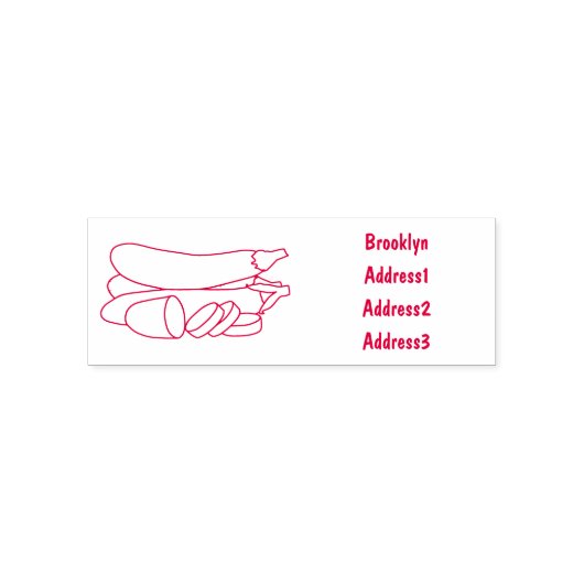 ナスのイラストレーション セルフインキングスタンプ (デザイン)