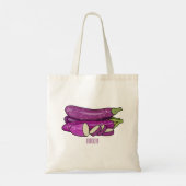 ナスのイラストレーション トートバッグ (裏面)
