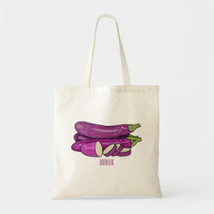 ナスのイラストレーション トートバッグ