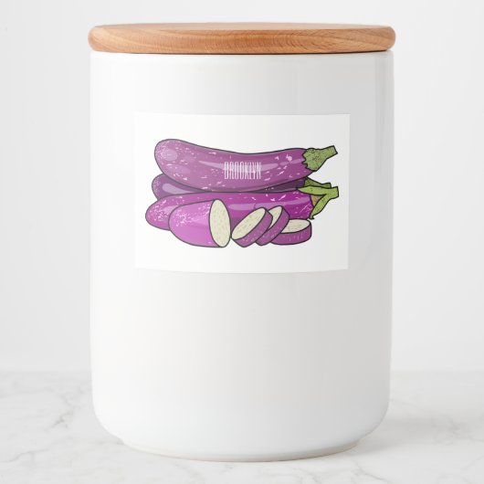 ナスのイラストレーション フードラベル (正面)