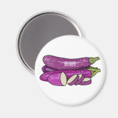 ナスのイラストレーション マグネット (正面/裏面)