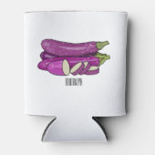 ナスのイラストレーション 缶クーラー (正面)