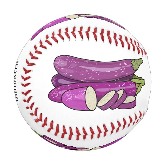 ナスのイラストレーション 野球ボール (正面左)