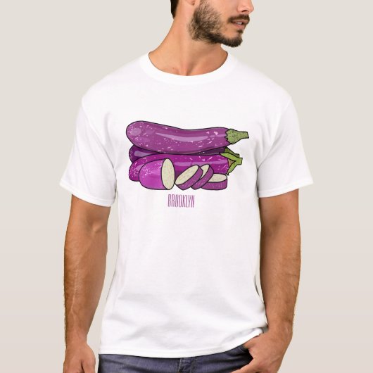 ナスのイラストレーション Tシャツ (正面)