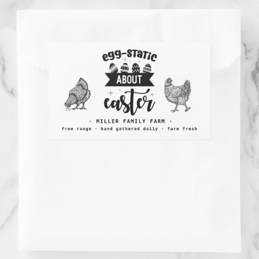 ナスのイースターファームのフレッシュ卵カートン 長方形シール (バッグ)