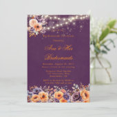 ナスのオレンジの花のエレガントなブライズメイドのランチョン 招待状 (スタンド正面)