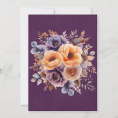 ナスのオレンジの花のエレガントなブライズメイドのランチョン 招待状 (裏面)