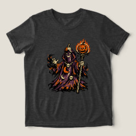 ナスのダークソーサラー・ハロウィン - スプーキー・レトロ トライブレンドTシャツ