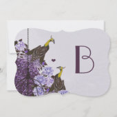 ナスのマスタードイエローヴィンテージ孔雀の鳥かご 招待状 (裏面)