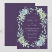 ナスのミントボタン結婚式 招待状 (正面/裏面)