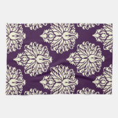 ナスの南コテージのダマスク織 キッチンタオル (横)