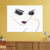 ナスの唇の長いlashesラッシュ拡張 キャンバスプリント (インサイチュ (リビング))