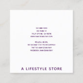 ナスの正方形の原稿の名刺 スクエア名刺 (裏面)