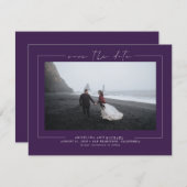 ナスの紫エレガントが日付の写真を救う セーブザデート (正面/裏面)