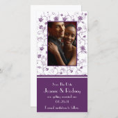 ナスの紫色および白い写真の保存日付 セーブザデート (正面/裏面)