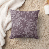 ナスの花柄の枕 クッション (ブランケット)