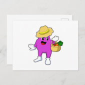 ナスの農夫とニンジン ポストカード (正面/裏面)