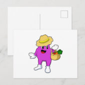 ナスの農夫にニンジン ポストカード (正面/裏面)