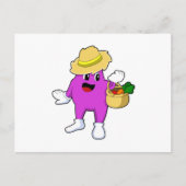 ナスの農業者がキャロットを添えて ポストカード (正面)